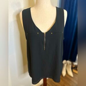Zipper and stud detail Black top